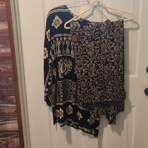 Small Black, Brown and Cream Ruth Norman New York for Saks Fifth Ave Pant Set